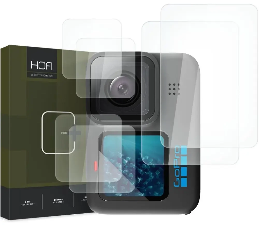 HOFI GLASS PRO+ 2 KOMPLEKTI GOPRO HERO 9 | 10 | 11 | 12 LÄBIPAISTEV KARASTATUD KLAAS
