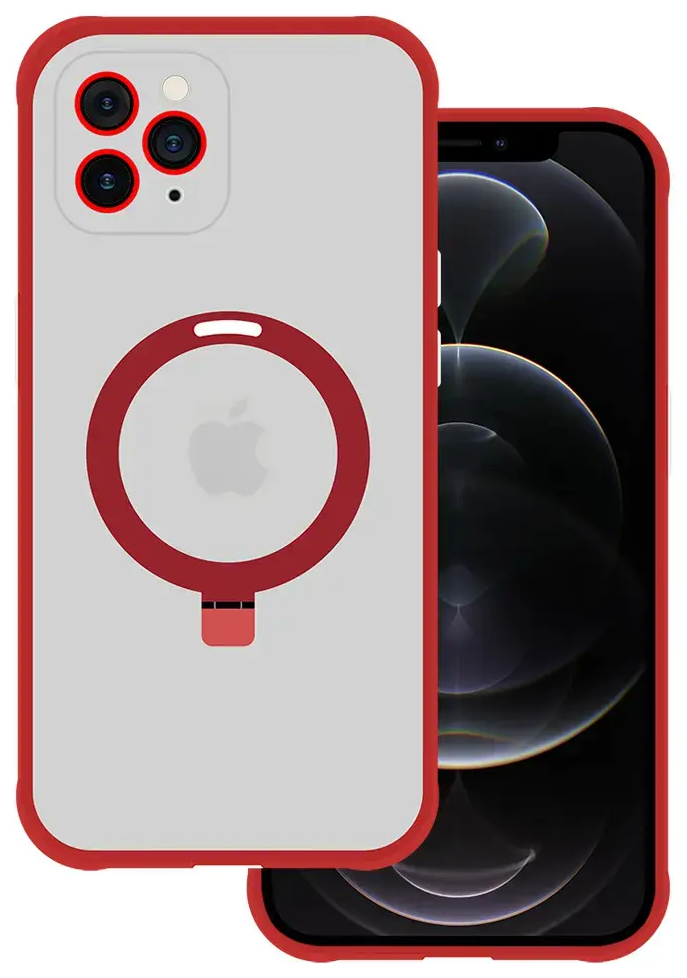 Tel Protect Magical telefono dėklas su stovu ir MagSafe palaikymu iPhone 11 Pro Max raudonas