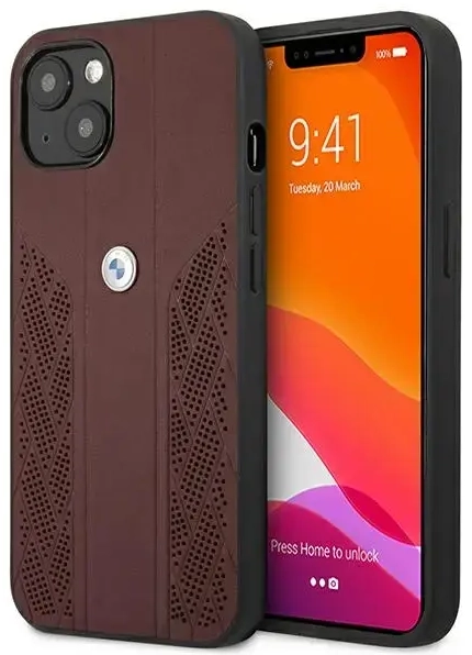 Etui BMW BMHCP13SRSPPR iPhone 13 mini 5,4" czerwony|red hardcase Leather Curve Perforate