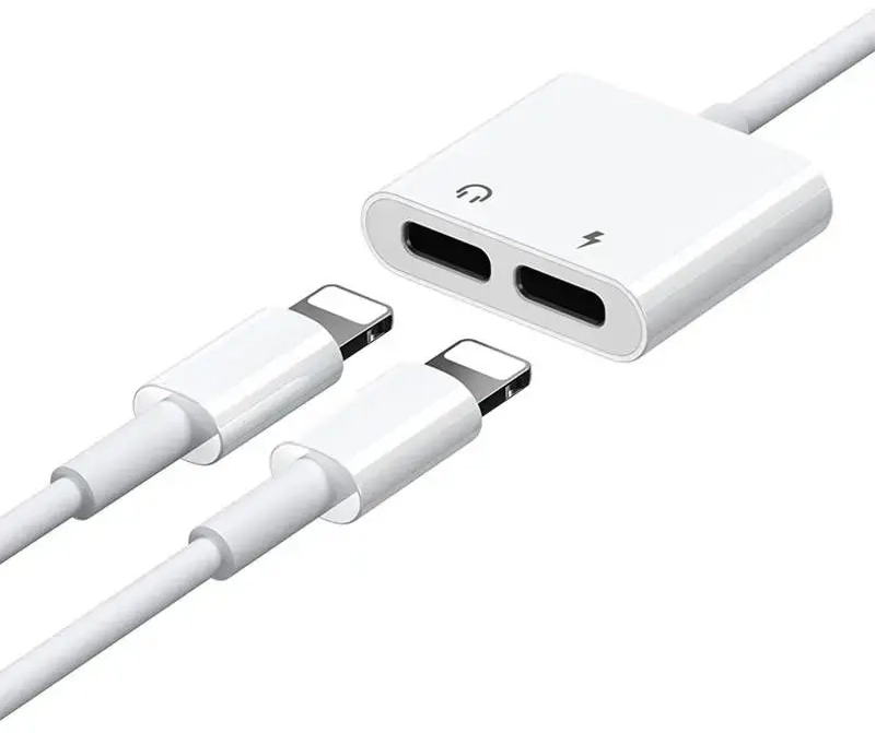 Joyroom S-Y104 lightning - 2x lightning austiņu audio un uzlādes adapteris, balts