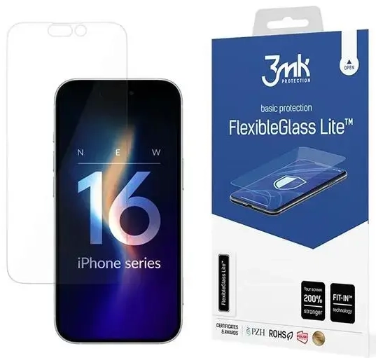 3MK FlexibleGlass Lite iPhone 16 Plus 6.7" Hybrid Glass Lite