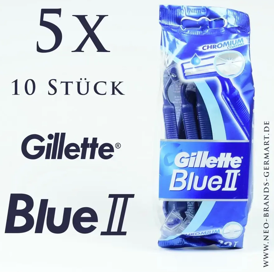 Gillette Blue II ühekordsed 10 tk pardlid