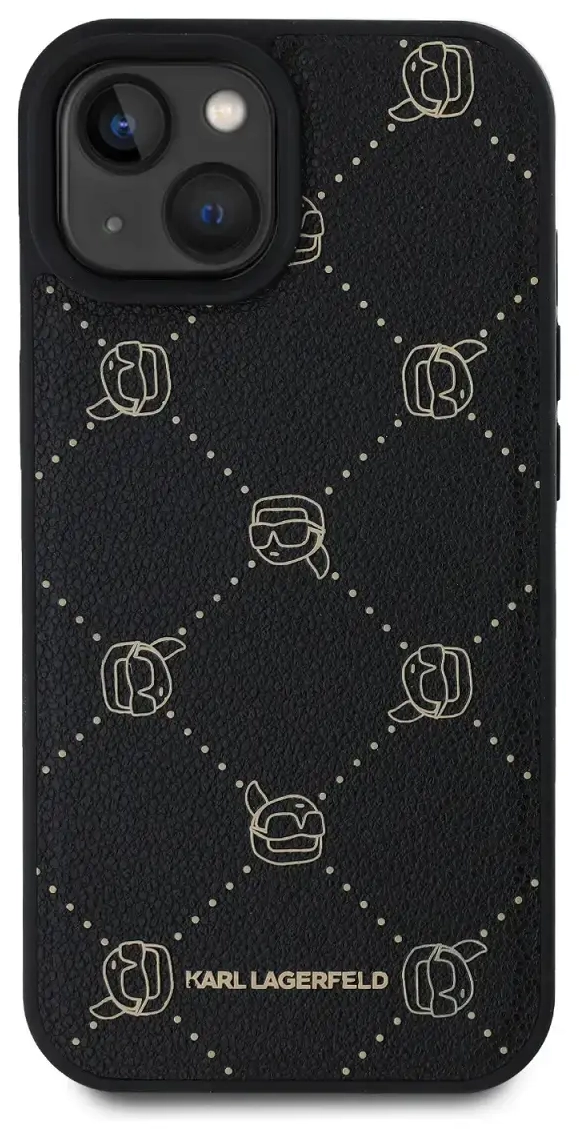Karl Lagerfeld PU Karl Heads Pattern MagSafe Case for iPhone 15 Black