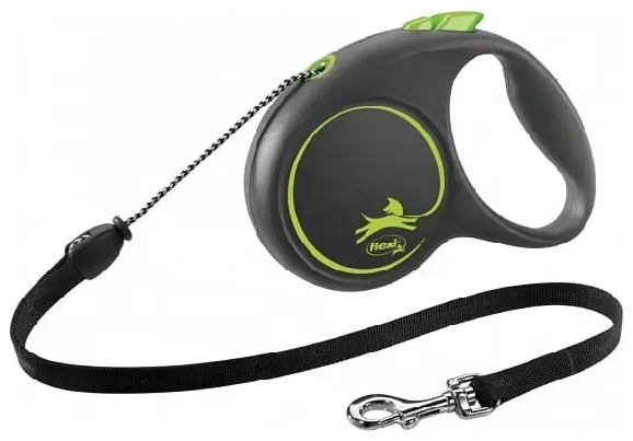 Inerces pavada suņiem – Trixie Flexi BLACK DESIGN, cord leash, M: 5 m (20kg)
