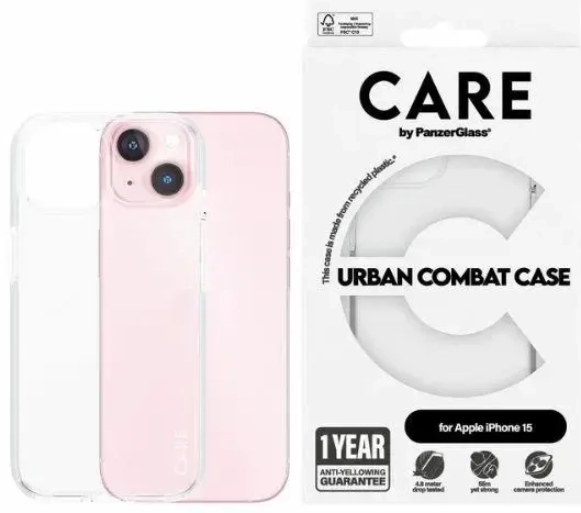 CARE by PanzerGlass Urban Combat Case for iPhone 15 - transparent