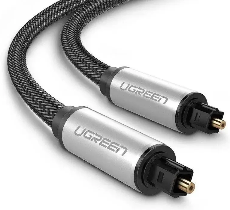 UGREEN AV108 Toslink garso optinis kabelis, aliuminio pynė, 2m (sidabrinis)