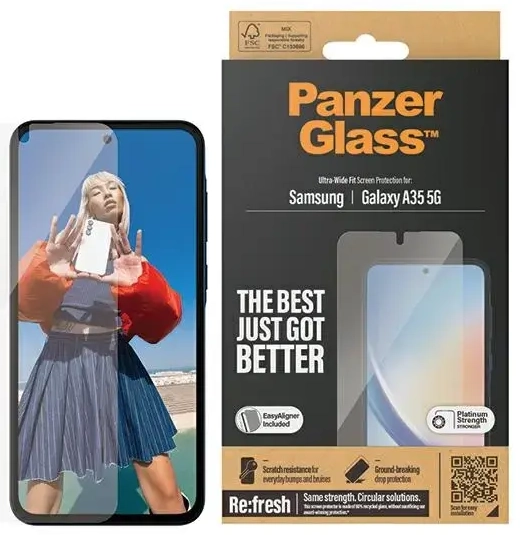 PanzerGlass Ultra-Wide Fit Sam A35 5G A356 Screen Protection Easy Aligner Included 7357
