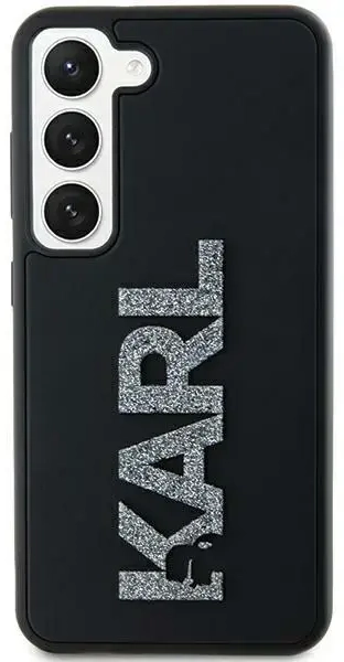 Karl Lagerfeld KLHCS23L3DMBKCK S23 Ultra S918 czarny|black hardcase 3D Rubber Glitter Logo