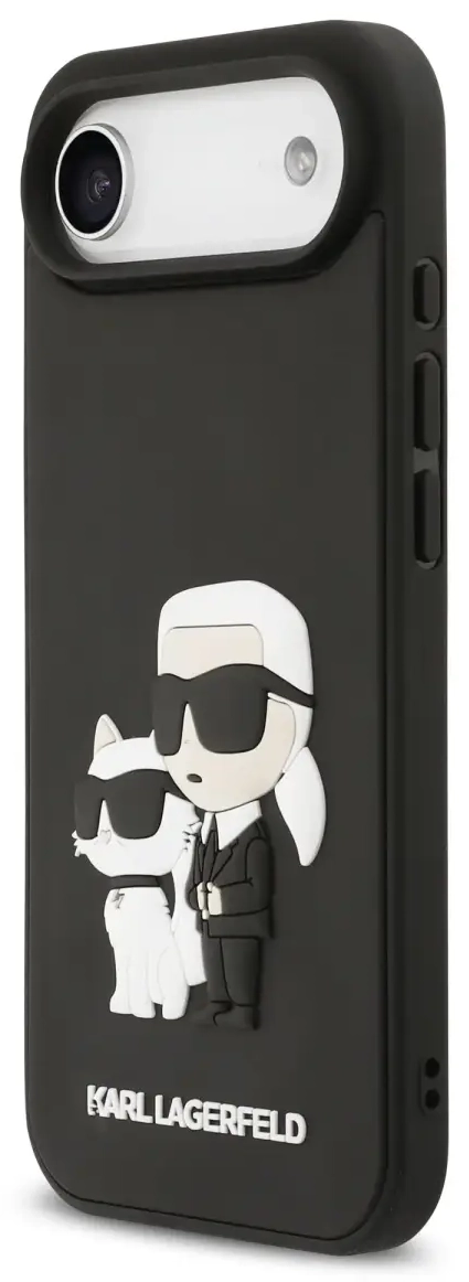 Karl Lagerfeld 3D Rubber Karl and Choupette Case for iPhone 17 Air Black