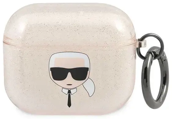 Karl Lagerfeld KLA3UKHGD AirPods 3 cover złoty|gold Glitter Karl`s Head