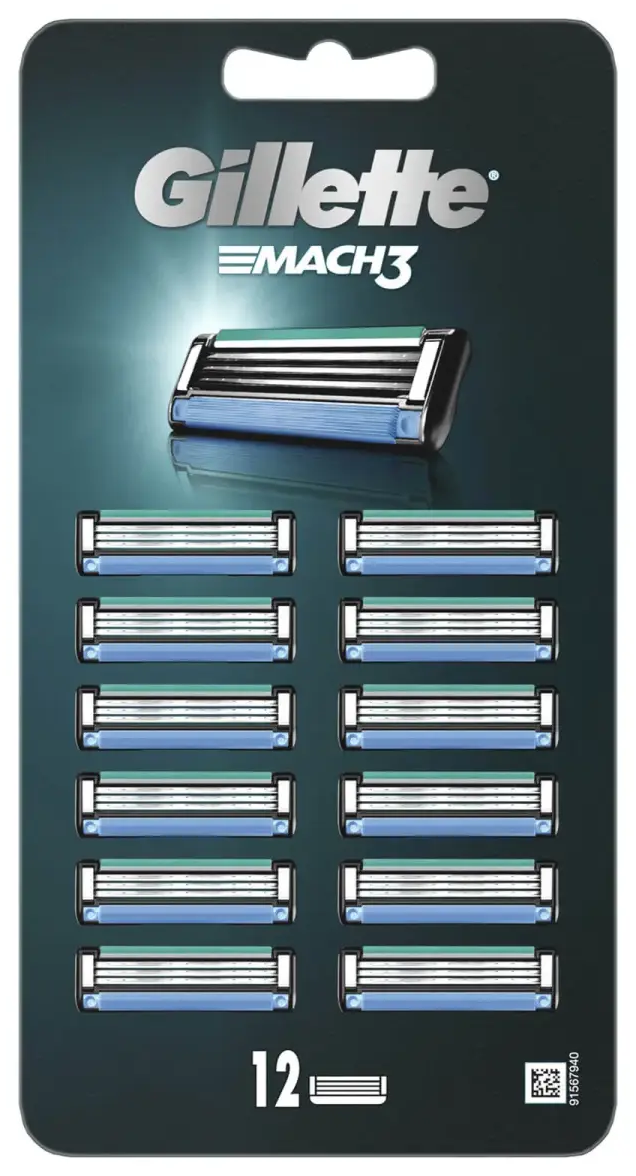 Gillette Mach3 Vertical Razor Blade Refills 12 Pcs