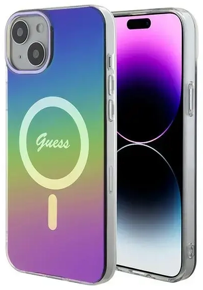 Guess GUHMP15MHITSK iPhone 15 Plus 6.7" wielokolorowy|rainbow hardcase IML Iridescent MagSafe