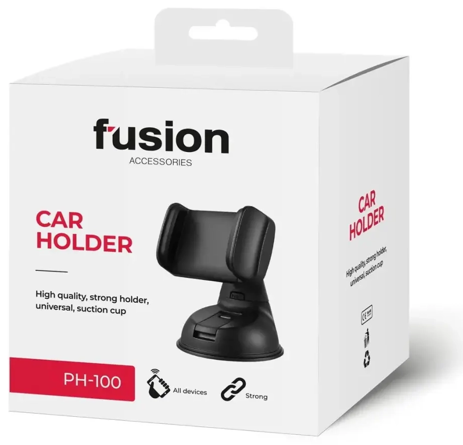 Fusion PH-100 autohoidik esiklaasile või armatuurlauale, must