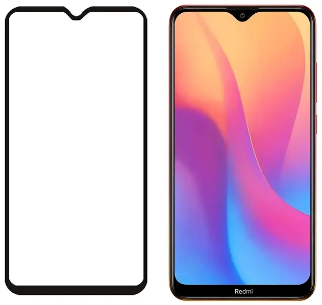 Fusion Full Glue 5D Aizsargstikls pilnam ekrānam ar rāmiņu telefonam Xiaomi Redmi 9A | Xiaomi Redmi 9C melns
