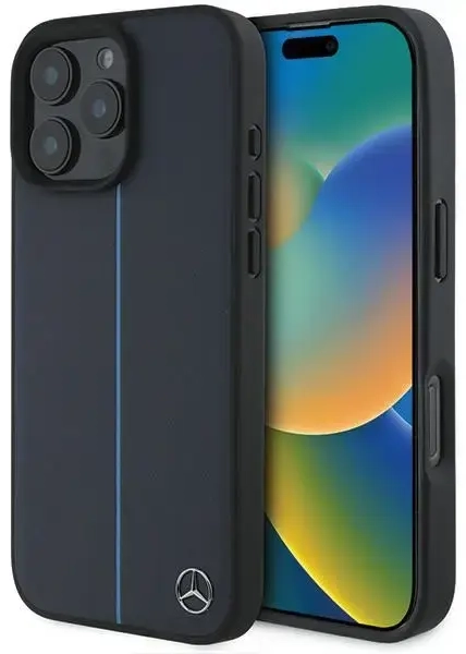 Mercedes MEHMP16X23RURBV iPhone 16 Pro Max 6.9" granatowy|navy hardcase MB Blue Line Leather MagSafe