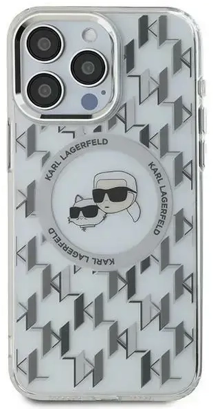 Karl Lagerfeld KLHMP15SHMCKMHT iPhone 15 6.1" przezroczysty|transparent IML Monogram Karl&Choupette Head MagSafe