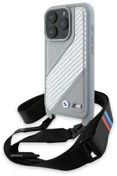 BMW BMHCP16X23PSCCG iPhone 16 Pro Max     6.9" szary|grey hardcase M Edition Carbon Stripe & Strap