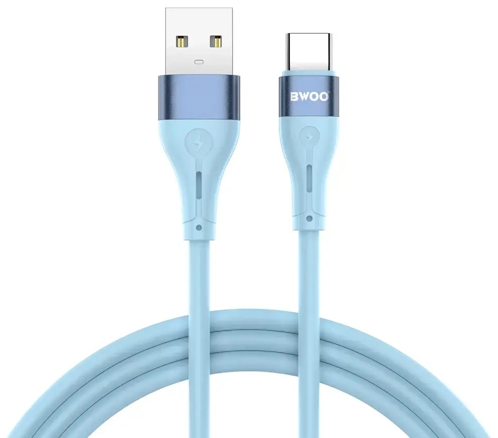 BWOO X280C datu pārraides un uzlādes vads | USB-A uz USB-C | 15W | zils