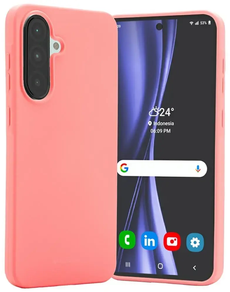 Etui Mercury minkštas telefono dėklas Samsung Galaxy A36 5G (A366) rožinės spalvos