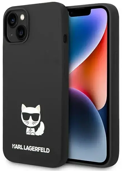 Karl Lagerfeld Liquid Silicone Choupette dėklas iPhone 14 Plus juodas