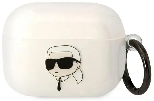 Karl Lagerfeld 3D Logo NFT Karl Head TPU Case for Airpods Pro White