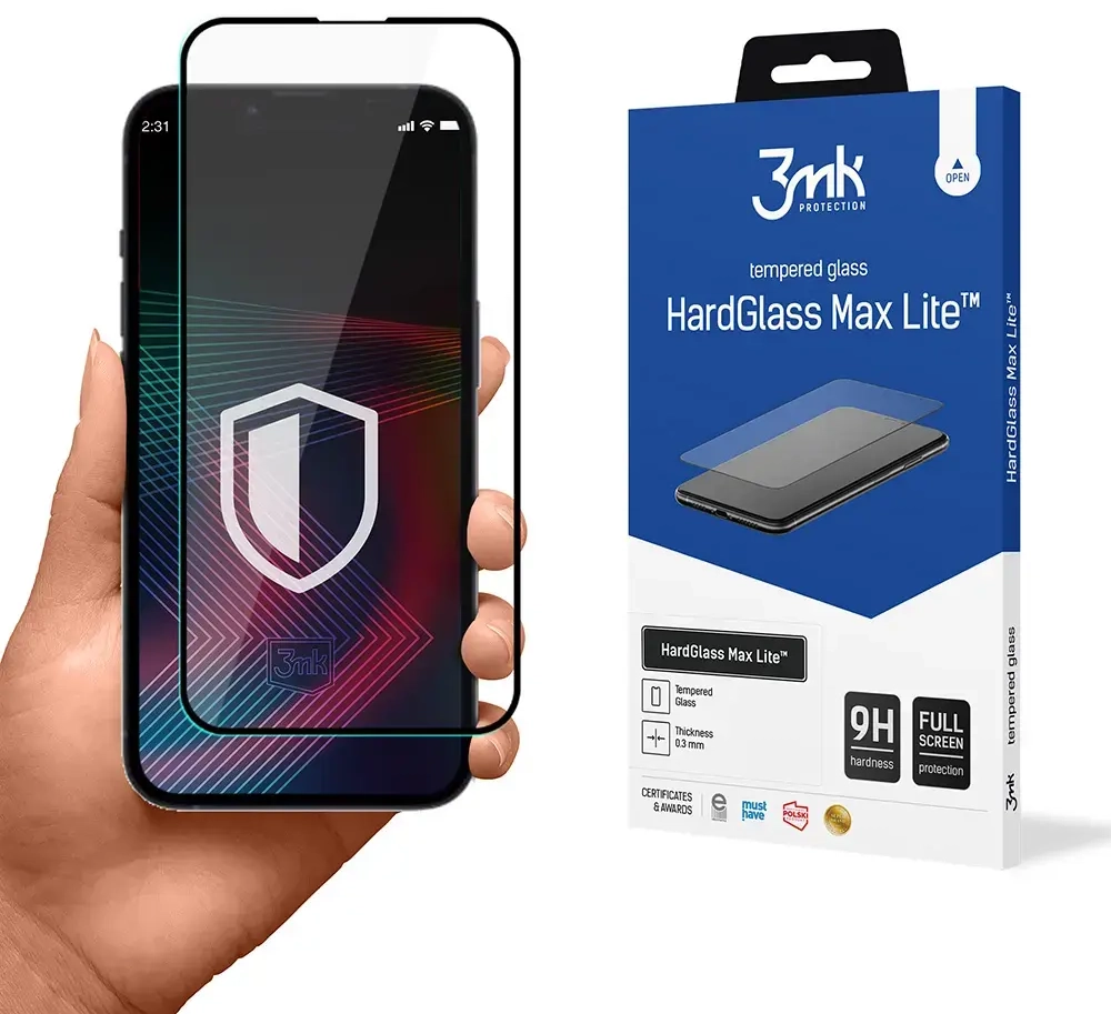 3mk HardGlass Max Lite™ apsauginis stiklas telefonui iPhone 13 | iPhone 13 Pro | iPhone 14