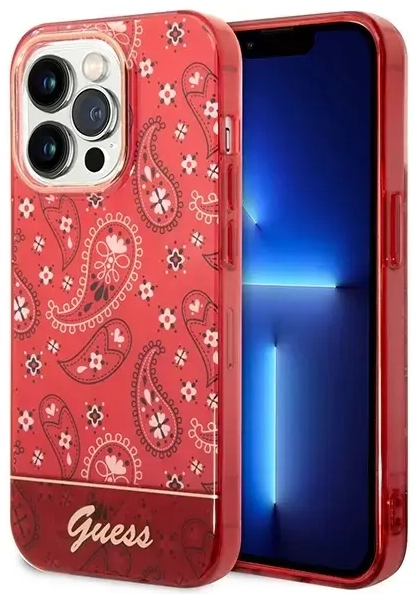 Guess GUHCP14LHGBNHR iPhone 14 Pro 6,1"  czerwony|red hardcase Bandana Paisley