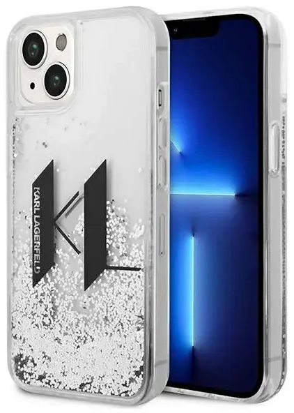 Karl Lagerfeld KLHCP14SLBKLCS iPhone 14 6,1" srebrny|silver hardcase Liquid Glitter Big KL