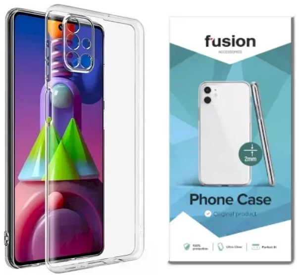 Fusion Ultra Clear Series 2 mm silikona aizsargapvalks Samsung M515 Galaxy M51 caurspīdīgs (EU Blister)