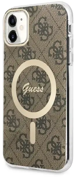 Guess GUHMN61H4STW iPhone 11 6.1" brązowy|brown hardcase 4G MagSafe