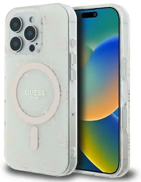 Guess GUHMP16LH4DTEH iPhone 16 Pro 6.3" biały|white hardcase IML 4G Background MagSafe