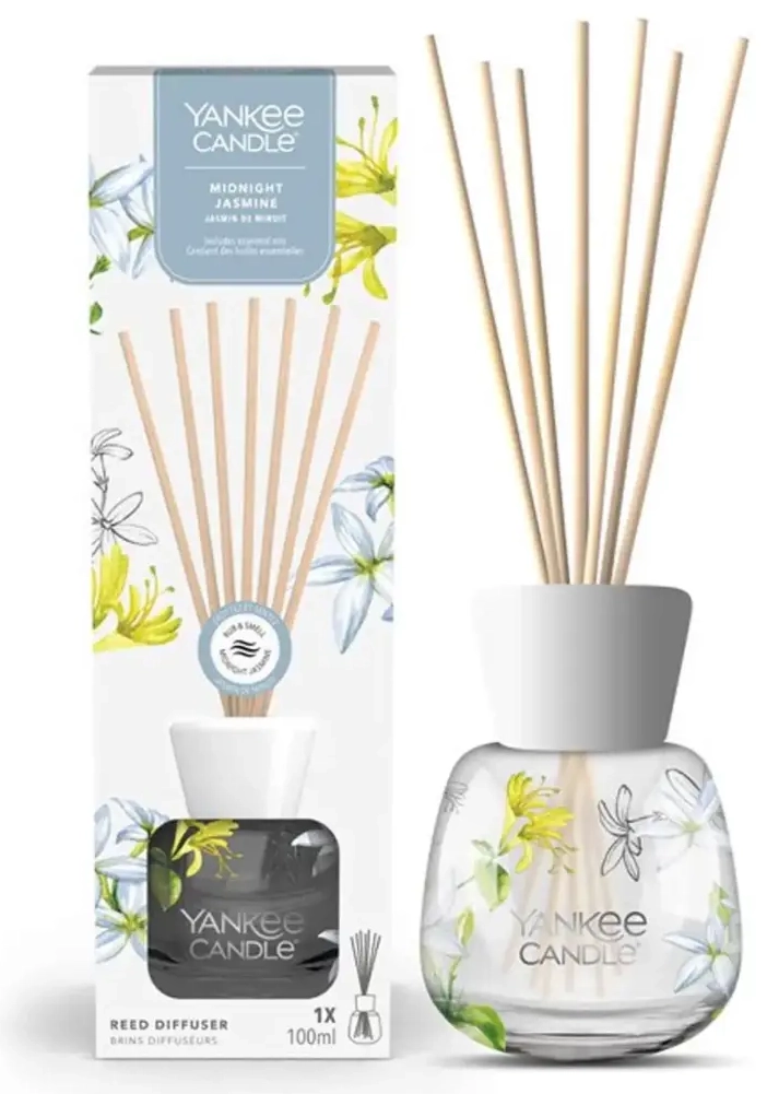 Yankee Candle Midnight Jasmine signature kvapiojo difuzoriaus rinkinys 100 ml