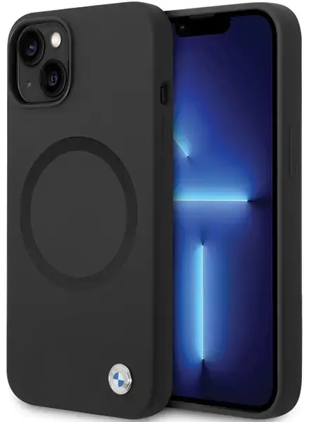 BMW BMHMP14SSILBK2 iPhone 14 6.1" czarny|black Signature Liquid Silicone MagSafe