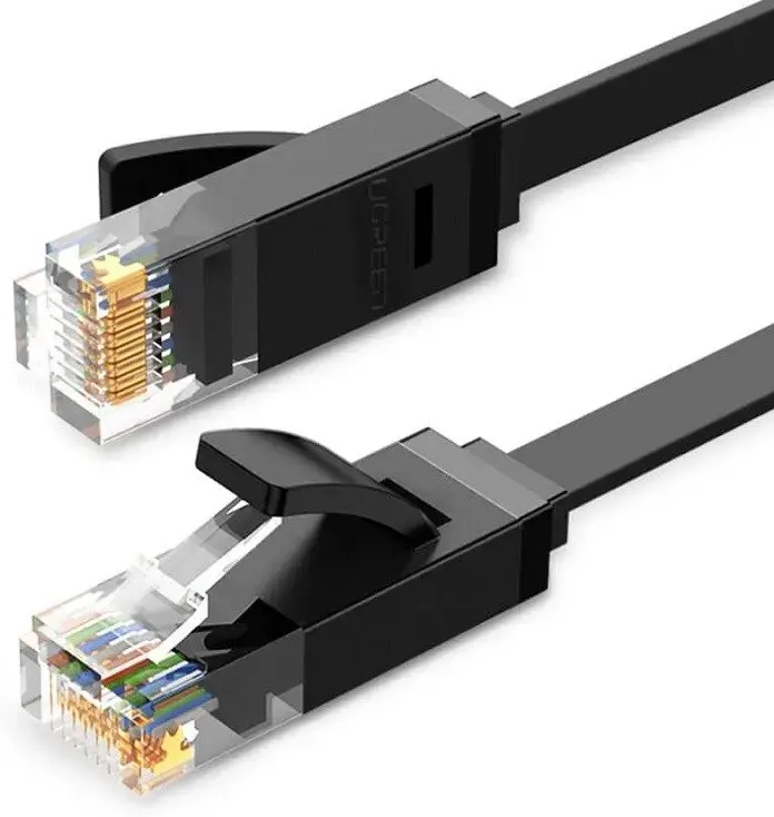UGREEN Ethernet RJ45 plokščias tinklo kabelis, Cat.6, UTP, 5m (juodas)