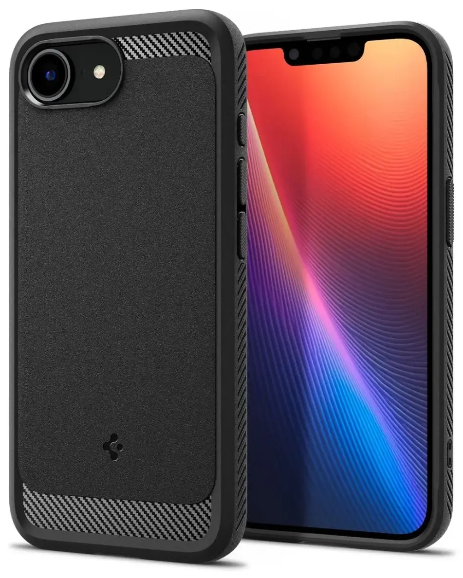 Spigen Rugged Armor telefoniümbris iPhone SE 4 jaoks, must