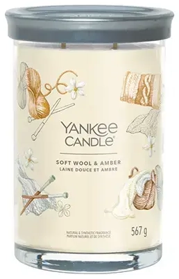 Yankee Candle Soft Wool & Amber firminė žvakė didelė 567 g