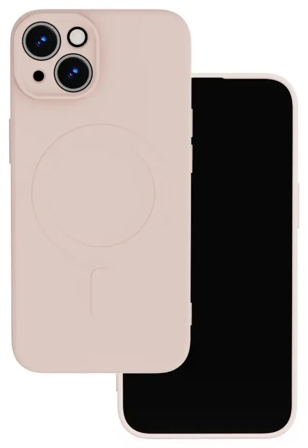 Simple Color Mag telefono dėklas su MagSafe palaikymu iPhone 15 rožinis