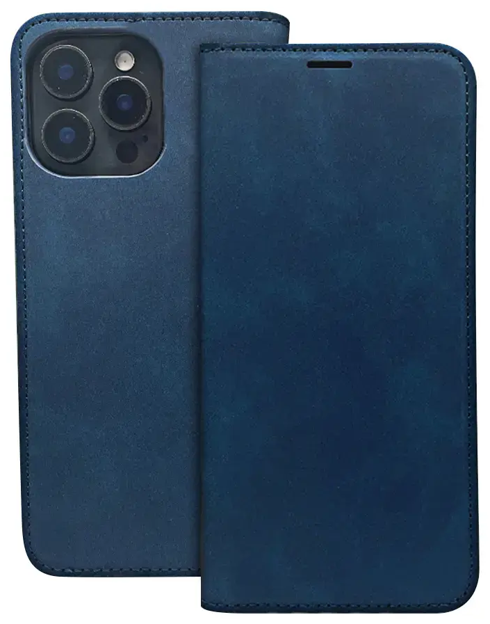 Smart Suede knyginio tipo telefono dėklas iPhone 16e tamsiai mėlynas