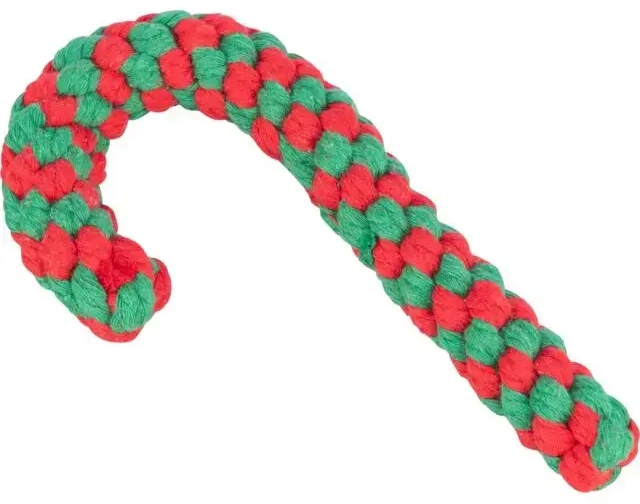 Ziemassvētku rotaļlieta - Trixie Xmas playing rope candy cane , 19  cm