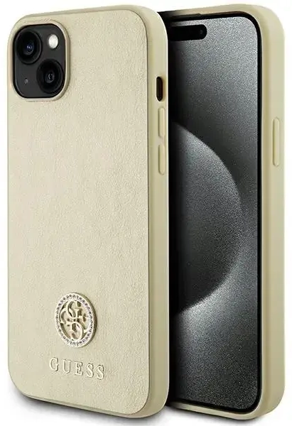Guess GUHCP15MPS4DGPD iPhone 15 Plus 6.7" złoty|gold hardcase Strass Metal Logo