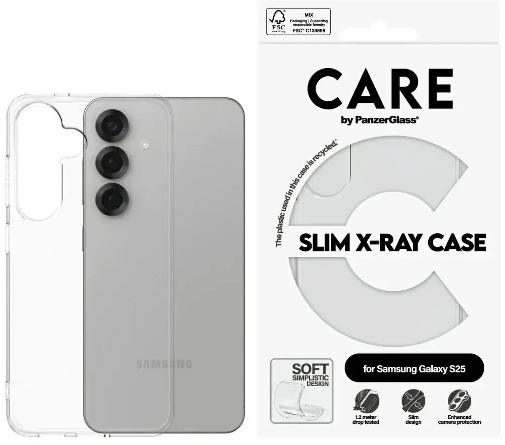 Etui CARE by PanzerGlass Fashion X-Ray    do Samsung Galaxy S25 przezroczysty