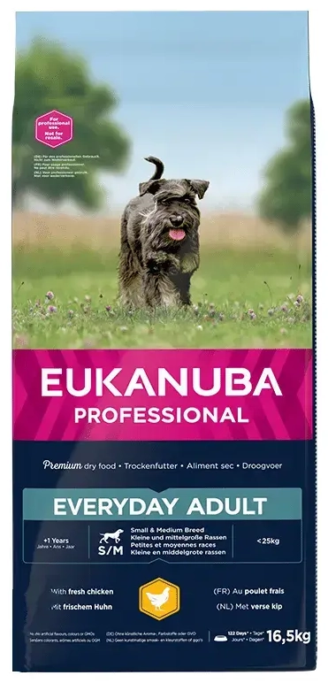 Kuivtoit koertele - Eukanuba Adult Small and Medium Chicken Every Day, 16.5 kg