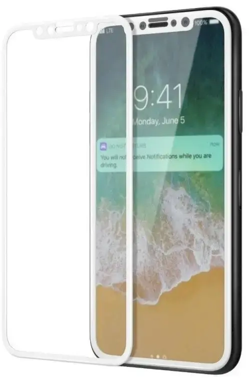 Fusion pilnam ekrānam aizsargstikls telefonam iPhone X | iPhone XS | iPhone 11 Pro balts