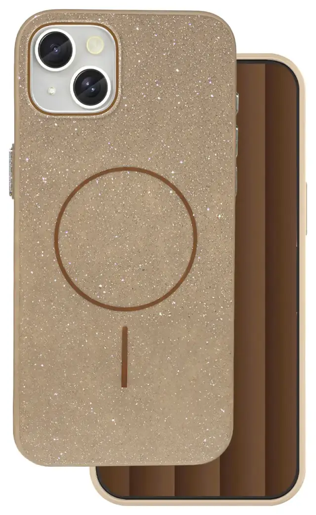 Glitter Thin Mag maciņš ar MagSafe atbalstu telefonam iPhone 17 Air brūns