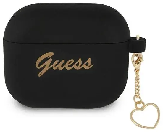 Guess GUA3LSCHSK AirPods 3 cover czarny|black Silicone Charm Heart Collection