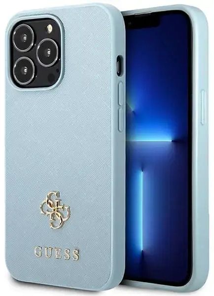 Guess GUHCP13XPS4MB iPhone 13 Pro Max 6,7" niebieski|blue hardcase Saffiano 4G Small Metal Logo