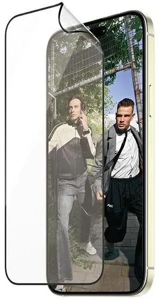 PanzerGlass Matrix D3O UWF ekraanikaitseklaas telefonile iPhone 15 Plus 6.7" Ultra-Wide-Fit rPET ekraanikaitse Easy Aligner kaasas 2819 hübriid (privaatsusefektiga)