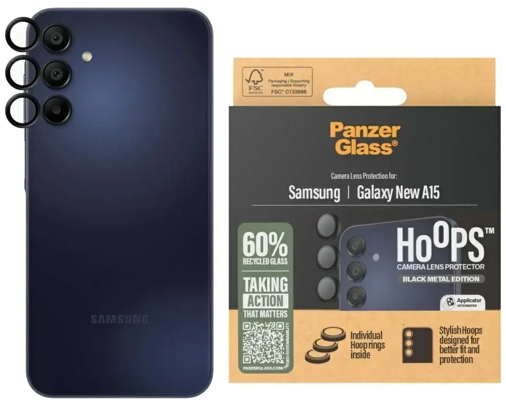 Szkło hartowane na obiektyw PanzerGlass   Hoops Lens Protector do Samsung Galaxy A16 | A16 5G czarny