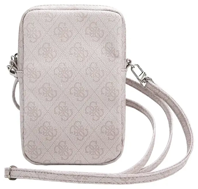 Guess PU 4G Triangle Logo Wallet Phone Bag Zipper Pink