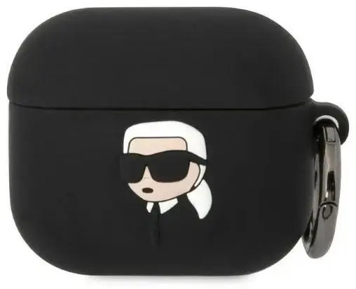 Karl Lagerfeld 3D Logo NFT Karl Head Silicone Case for Airpods 3 Black